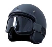 Retro 3/4 Cascos Abiertos De Moto Jet ECEDOT Homologado Casco Half-Helmet Vintage Medio Casco Motocicleta con Gafas Forro Cómodo Y Transpirable para Hombres Mujeres Adultos D,XL:61-62CM