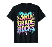 Retro 3er Grado Rocks Last Day Future Heroes Teacher Year Camiseta