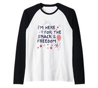 Retro 4 de julio Estoy aquí por los bocadillos y la libertad Camiseta Manga Raglan
