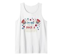 Retro 4 de julio Estoy aquí por los bocadillos y la libertad Camiseta sin Mangas