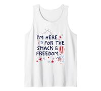 Retro 4 de julio Estoy aquí por los bocadillos y la libertad Camiseta sin Mangas