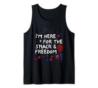 Retro 4 de julio Estoy aquí por los bocadillos y la libertad Camiseta sin Mangas