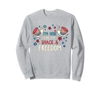 Retro 4 de julio Estoy aquí por los bocadillos y la libertad Sudadera