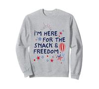 Retro 4 de julio Estoy aquí por los bocadillos y la libertad Sudadera