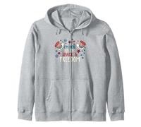 Retro 4 de julio Estoy aquí por los bocadillos y la libertad Sudadera con Capucha