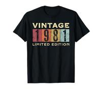 Retro 44 años Vintage 1981 Edición Limitada Cumpleaños Camiseta