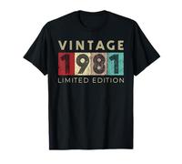 Retro 44 años Vintage 1981 Edición Limitada Cumpleaños Camiseta
