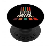 Retro 5th Fifth Grade Teacher & Student Back To School PopSockets PopGrip Adhesivo