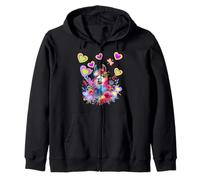 Retro 60er Lama Flores Corazones Mariposa Llamas Niño Mujer Sudadera con Capucha
