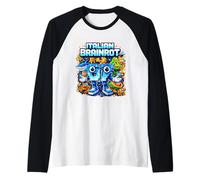 Retro 67 Gráfico, Brainrot Six Seven Meme Regalos 6 7 Broma Camiseta Manga Raglan