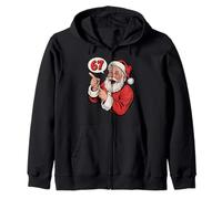 Retro 67 Navidad Divertido Seis Siete Meme Brainrot Santa Claus Sudadera con Capucha