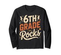 Retro 6th Grade Rocks El último día de la Maestra, Las Abejas más Lindas Que enseño Manga Larga