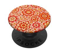 Retro 70s Boho Groovy Flores Patrón Floral Hippie PopSockets PopGrip Adhesivo