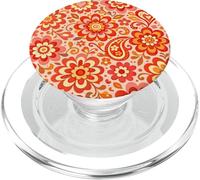 Retro 70s Boho Groovy Flores Patrón Floral Hippie PopSockets PopGrip para MagSafe