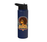 Retro 70s Soul Funk Afro Queen Disco Vintage Stainless Steel Insulated Water Bottle