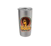 Retro 70s Soul Funk Afro Queen Disco Vintage Vaso térmico de acero inoxidable de doble pared