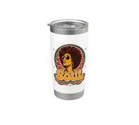 Retro 70s Soul Funk Afro Queen Disco Vintage Vaso térmico de acero inoxidable de doble pared