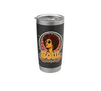 Retro 70s Soul Funk Afro Queen Disco Vintage Vaso térmico de acero inoxidable de doble pared