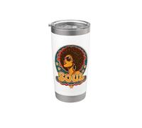 Retro 70s Soul Funk Afro Queen Disco Vintage Vaso térmico de acero inoxidable de doble pared