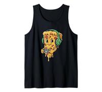 Retro 8-bit Pixel Pizza Controller Slice Aesthetic Video Gam Camiseta sin Mangas