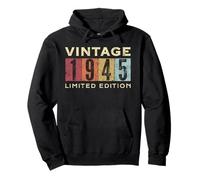 Retro 80 años Vintage 1945 Edición Limitada Cumpleaños Sudadera con Capucha