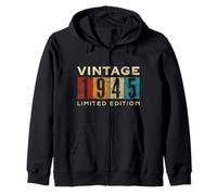 Retro 80 años Vintage 1945 Edición Limitada Cumpleaños Sudadera con Capucha