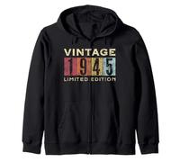 Retro 80 años Vintage 1945 Edición Limitada Cumpleaños Sudadera con Capucha