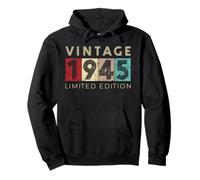 Retro 80 años Vintage 1945 Edición Limitada Cumpleaños Sudadera con Capucha