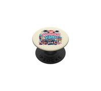 Retro 80s 90s Nostalgia Summer Beach Vibes Boombox Tabla de Surf PopSockets PopGrip Adhesivo