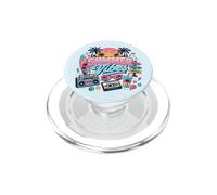 Retro 80s 90s Nostalgia Summer Beach Vibes Boombox Tabla de Surf PopSockets PopGrip para MagSafe