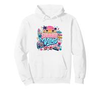 Retro 80s 90s Nostalgia Summer Beach Vibes Boombox Tabla de Surf Sudadera con Capucha