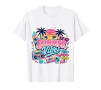 Retro 80s 90s Nostalgia Summer Vibes Beach Boombox Vacaciones Camiseta
