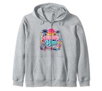 Retro 80s 90s Nostalgia Summer Vibes Tropical Beach Vacaciones Sudadera con Capucha