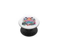Retro 80s 90s Nostalgia Tropical Beach Vibe Sunset Palmera PopSockets PopGrip Adhesivo