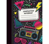 Retro 80s 90s Rad Bright Colored Retro Music Nostalgia Composition Notebook Journal
