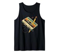 Retro 80s 90s Vintage Music Nostalgic Cassette Tape Pencil Camiseta sin Mangas