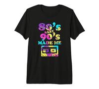 Retro 80s Baby 90s Made Me Vintage Graphic tee Cassette Camiseta Premium