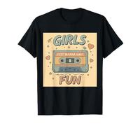 Retro 80s Girls Just Wanna Have Fun Times Art Camiseta