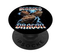 Retro 80s Heavy Metal Band Glam Rock Bearded Dragon Lover PopSockets PopGrip Adhesivo