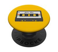 Retro 80's Mix Tape Cassette Tape Ilustración PopSockets PopGrip Adhesivo