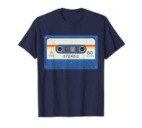 Retro 80's Music Cassette Tape Pretend Costume Graphic Blue Camiseta