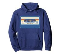 Retro 80's Music Cassette Tape Pretend Costume Graphic Blue Sudadera con Capucha