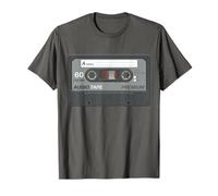 Retro 80's Music Cassette Tape Pretend Costume Graphic Gray Camiseta