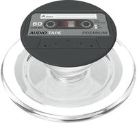 Retro 80's Music Cassette Tape Pretend Costume Graphic Gray PopSockets PopGrip para MagSafe
