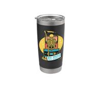 Retro 80s Music Disk-Jockey DJ Cassettes-Tapes tocando música Vaso térmico de acero inoxidable de doble pared