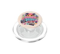 Retro 80s Nostalgia Playa Puesta De Sol Boombox Tropical Vacaciones PopSockets PopGrip para MagSafe