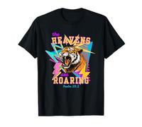 Retro 80s Tiger The Heavens Are Roaring Salmo 19:1 Camiseta