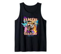 Retro 80s Tiger The Heavens Are Roaring Salmo 19:1 Camiseta sin Mangas