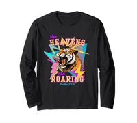 Retro 80s Tiger The Heavens Are Roaring Salmo 19:1 Manga Larga