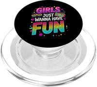 Retro 80s Tipografía Gradiente Chicas Solo Quieren Divertirse PopSockets PopGrip para MagSafe